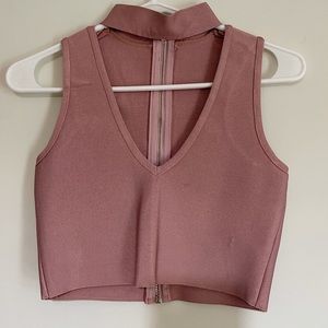 Blush Zip Crop Top